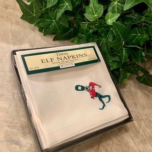 Restoration Hardware The Thirsty Elf Cocktail Napkins Set/6 New